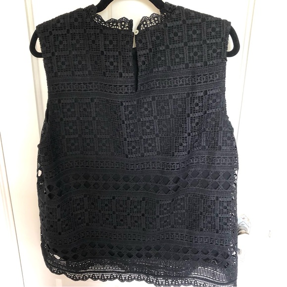 ANTHROPOLOGIE DANIEL RAINN LOURDES BLACK LACE EYELET TANK TOP XL - Picture 5 of 13